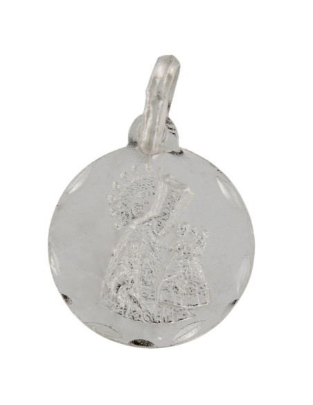 COLG-1019 - COLGANTE DE PLATA CON MOTIVO DE LA VIRGEN DE LOS DESAMPARADOS DE 17,5 MM