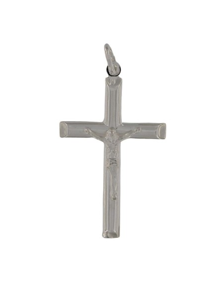 CRUZ-317 - CRUZ DE PLATA TUBO CON CRISTO DE 40 MM X 26 MM 