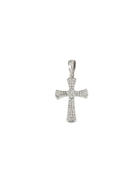 CRUZ-266 - CRUZ DE PLATA CON CIRCONITA DE 26 MM X 18 MM