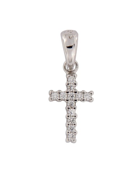 CRUZ-284 - CRUZ DE PLATA CON CIRCONITA 11 MM X 7 MM