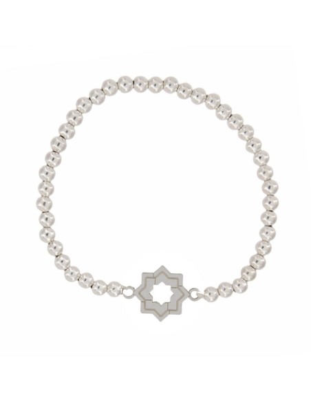 PUL-4172 - PULSERA DES. ESTRELLA MUDEJAR  DE PLATA DE 4 MM.  14 MM