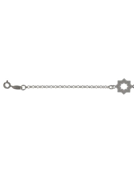 PUL-3860 - PULSERA LÁSER ESTRELLA MUDÉJAR SATINADA 16MM DE 18 CM