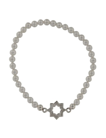 PUL-4614 - PULSERA ELÁSTICA CON PERLA DE 4 MM Y MOTIVO DE ESTRELLA MUDÉJAR TERUEL DE 12 MM